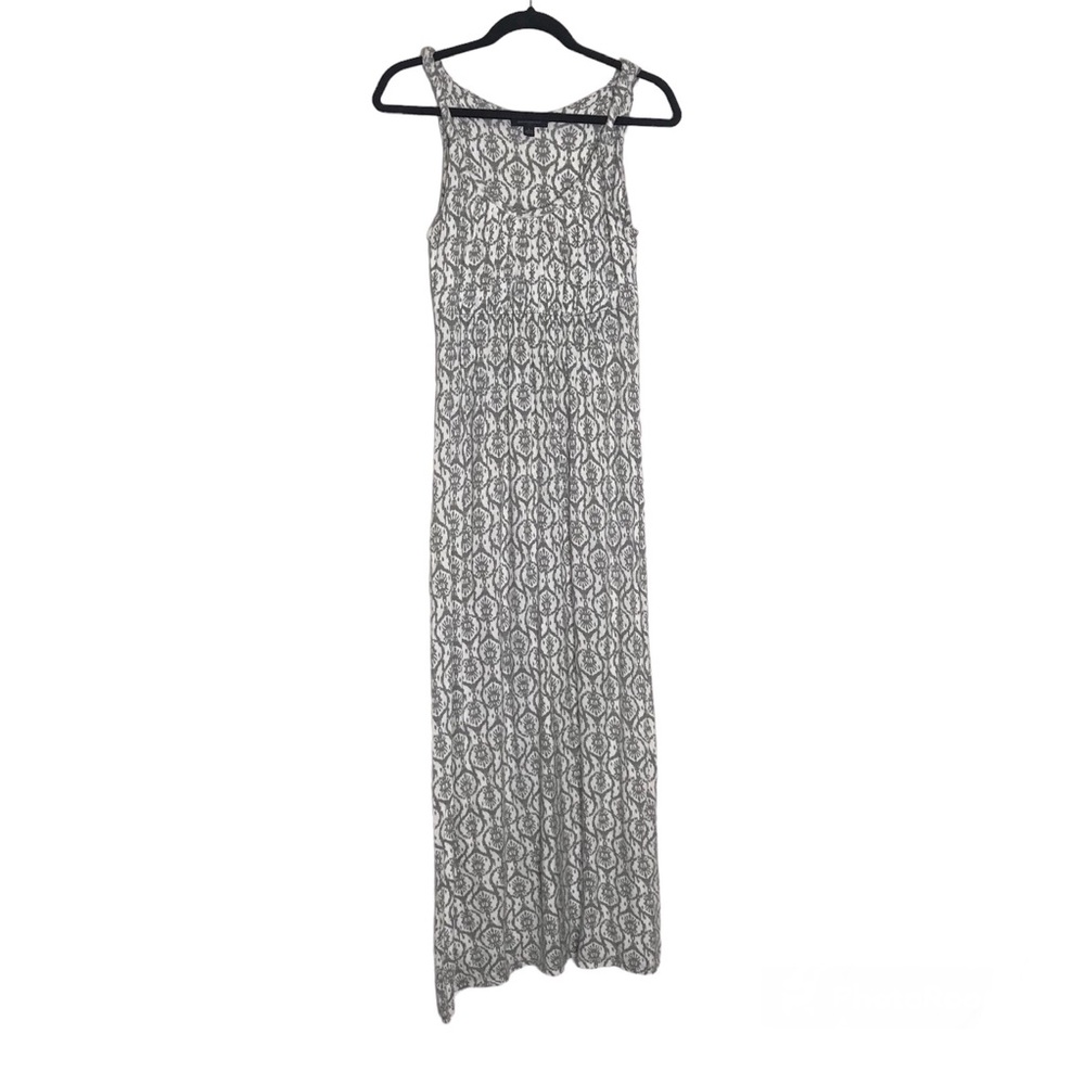 Banana Republic Gray Geometric Sleeveless Empire Maxi Dress Womens Size S Boho